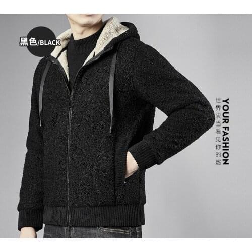 Winter Thick Fleece Hoodies Men Casual Jacket Fur Lining Solid Warm Cloth Zipper Coats Sweatshirts Cashmere Parkas