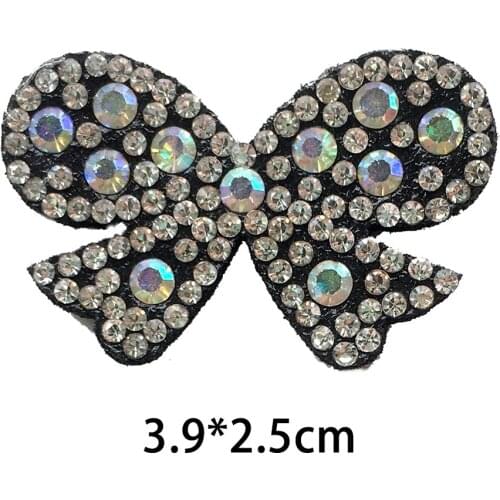 High-quality 10pcs/wrapped Bowknot Non-woven Fabric Diamond-studded Cloth Patch Diy Womens Clothing Accessories