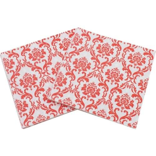 20Napkins/lot 33x33cm Color Printed Napkins Camellias DIY Birthday Wedding Anniversary Days Party Paper Towel Decoration