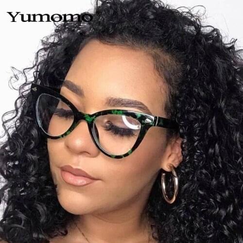 2020 Fashion Anti-blue light Cat Eye Glasses Women Men Clear Glasses Eyeglasses Vintage Transparent Lens Spectacle Frame Unisex