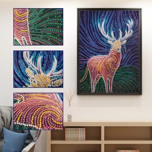 Special Shaped Diamond Painting Deer Picture Of Rhinestones 5D DIY Diamond Embroidery Animals Decoration Home 30x40cm