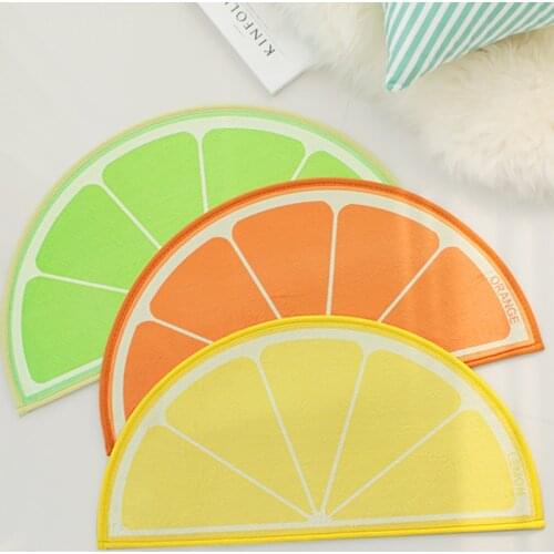 Orange Lemon Semicircle Non-Slip Absorbent Fruit Doormat Bath Mat Rug for Living Room Bedroom Floor Carpet Tapete