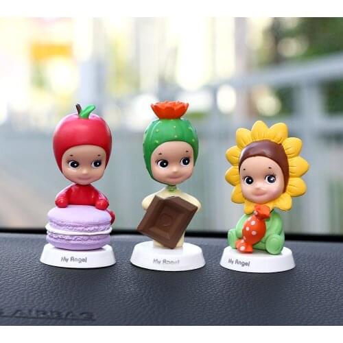 Car Ornament Fruit Cartoon Baby Shake The Head Of Doll Toy Mode Auto Interior Dashboard Decoration Trim Accessory Fashion Gifts