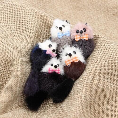 Mink fur Fox Plush Keychain Creative Bags Hanging Backpack Phone Pendant Accessories Cute Charm Toys For Children juegos S094