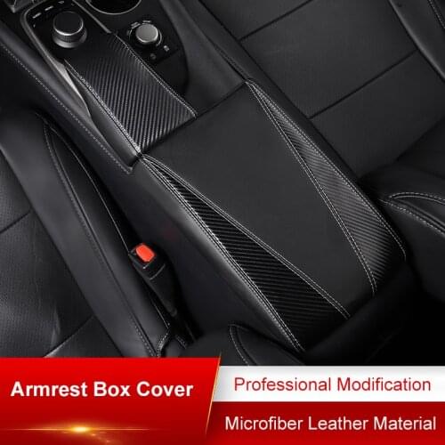QHCP Car Central Armrest Box Cover Center Console Protection Case Microfiber PU Leather For Lexus RX300 450H 2016-2019 2020