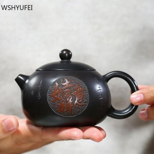 Yixing Purple Clay Tea Pot Ball hole filter xishi Teapot Handmade beauty kettle Tea ceremony supplies Customized gifts 220ml