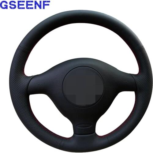 Steering Wheel Cover For Seat Leon MK1 (1M) 1998-2005 Skoda Fabia RS 2003 Fabia 1 (6Y) 2004-2005 Black DIY Genuine Leather