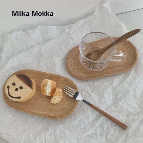 Wooden Plate Irregular Oval Solid Wood Pan Plate Fruit Dishes Saucer Tray Dessert Plate Dinner Plate Tableware