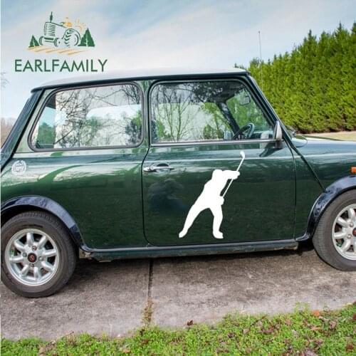 EARLFAMILY 58cm x 25.38cm 2x Ice Hockey Player Sports Graphic (one For Each Side) Car Sticker for Truck Door Side Vinyl Decal