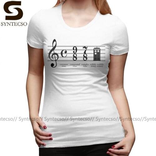 Who T-Shirt Wibbly-wobbly Timey-wimey T Shirt Pattern Cotton Women tshirt Oversized Silver O Neck Short Sleeve Ladies Tee Shirt