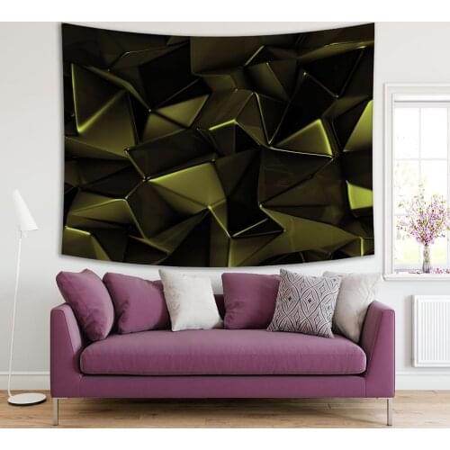 Tapestry Crystal Background with Triangles Luxury Theme Stylish Modern Art Illustration Green Black