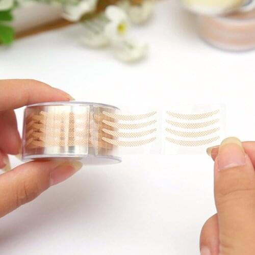 GUJHUI 600Pcs Mesh S Clear Eyelid Stripe Big Eyes Invisible Double Fold Eyelid Shadow Sticker Double Eyelid Tape Beauty Tools