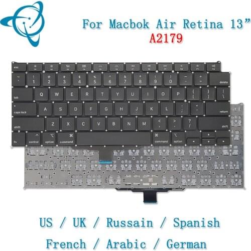Laptop A2179 Keyboard for Macbook Air Retina 13" A2179 Keyboard Replacement US UK RU FR SP IT GER AR TR Layout 2019 EMC 3302