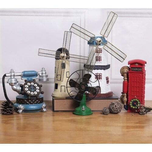 Creative Resin Telephone Camera Windmill Living Room Wine Cabinet Decoration Decoration Retro Nostalgic Desktop Decoration