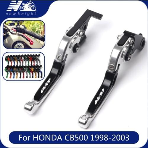 Laser logo For Honda CB500 CB 500 1998-2003 Motorcycle CNC Aluminum Adjustable Folding Extendable Brake Clutch Lever Accessories