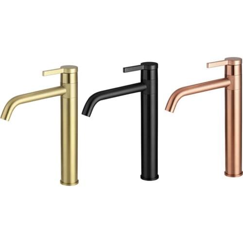 Brushed Gold/Gold/Matt Black Brass Bathroom Faucet Deck Mounted Rotating Tap Hot And Cold Water Mixer Taps