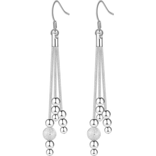 Many bead with different sizes high quality Silver Earrings for women fashion jewelry earrings /FYZLJCYB PLLBEJQM