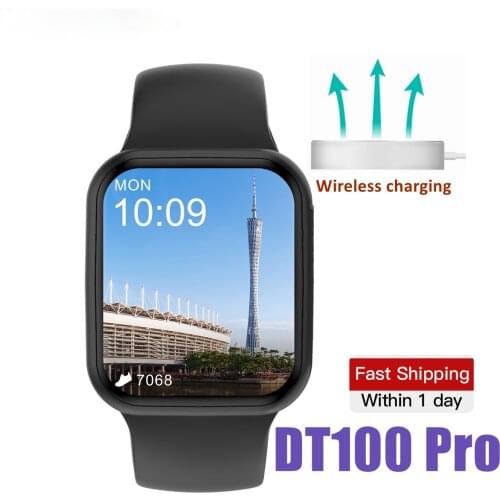 2021 New IWO DT100 Pro Smartwatch 1.75inch Men Wireless Charging Smart Watch Women Bluetooth Call Fitness Watches PK HW22 Plus