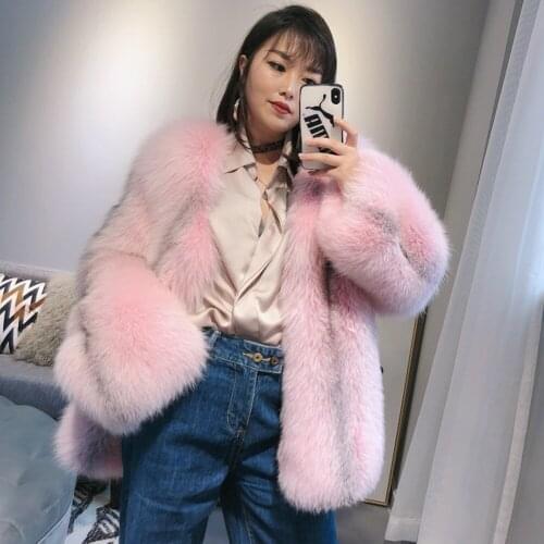 Womens Fox Fur Genuine Leather Coat Womens Autumn And Winter New Fur Coat Womens Warm Jacket