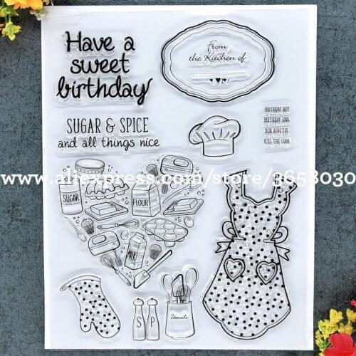 Have a sweet birthday SUGAR SPICE Scrapbook DIY photo cards rubber stamp clear stamp transparent stamp 15.5x20.5cm 8101563