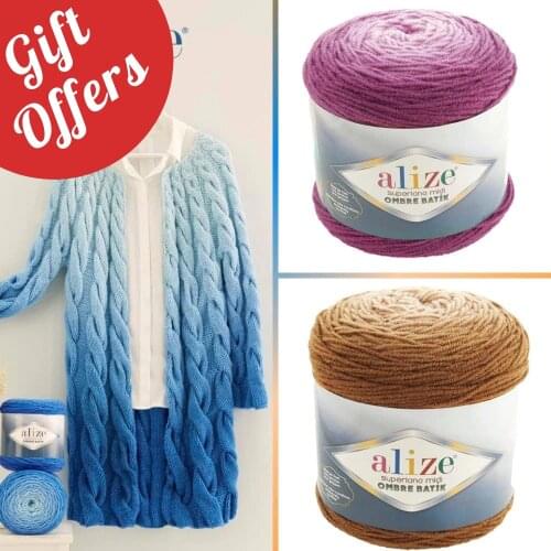Alize Superlana Mıdı Ombre Batik Hand Knitting Yarn, 300 grams 510 meters, Thread, Wool, Acrylic, Autumn / Winter Season, Crochet, Clothes, Cardigan, Blouse, Quality, Hobby, Knit, Packs, Palmie, Turkey – DIY