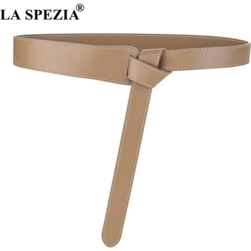 Red Genuine Leather Belt Women High Quality First Layer Cow Leather Ladies Belt for Dress Strap Self Tie Waist Belt 120cm