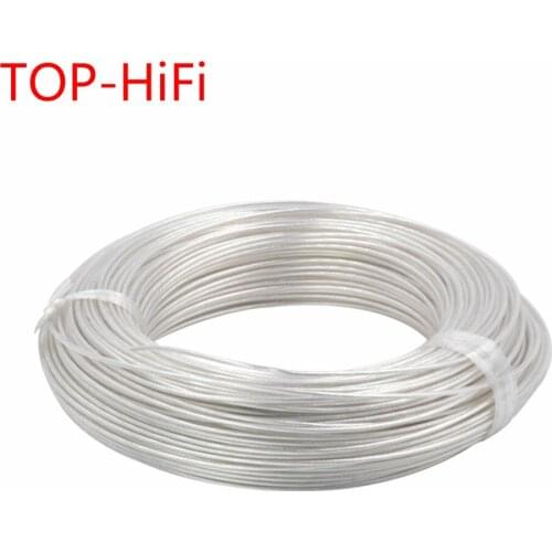TOP-HiFi Free Shipping 10Meter 0.12/0.2 square 7N OCC Signal Copper Silver Plated Tefl Wire Cable for DIY Headphone cable