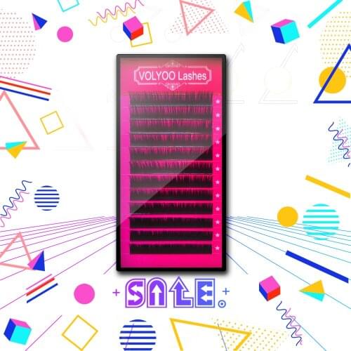 VOLYOO lashes 0.10 D faux false mink hair silk lashes russian lashes eyelash extensions false fake eyelashes lash makeup