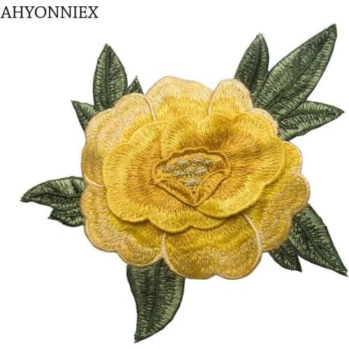 1 Pair Fashion High Quality 3D Flower Patch for Clothing Applique for Dress DIY Accessories Sew on Patches 15cm x 17cm