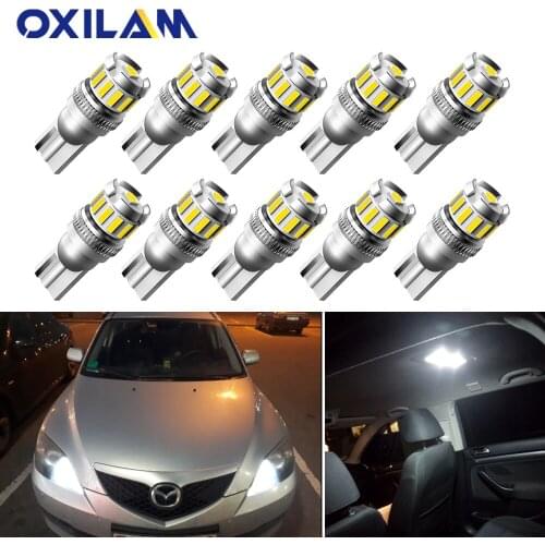 10Pcs Canbus T10 LED Red W5W LED Lights Auto Interior Lamp for Peugeot 206 307 Opel astra j h Chevrolet Cruze Parking Light Bulb