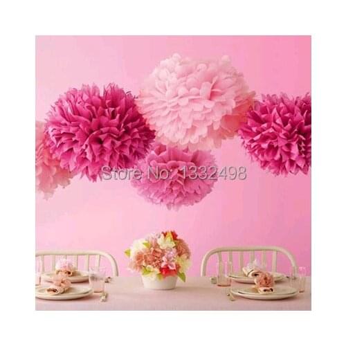 30 colors 100 pcs 12'' 30cm Tissue Paper Pom Poms Decorative Artificial Flower Balls Wedding Car Home Party Supplies Decorations