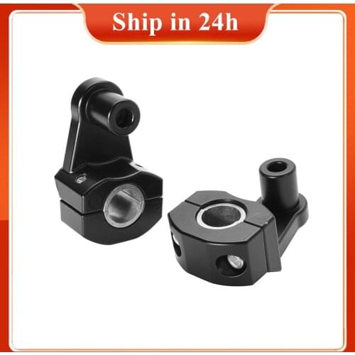 2PCs Universal Motorcycle HandleBar Front Handle Fat Bar Mount Clamps Riser Anodized Finish Mount for 28/22mm Handlebar