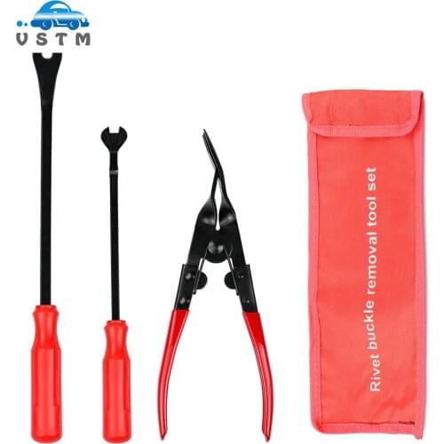 3pcs Newest Upholstery Removal Car Fastener Pliers Tool Steel and Nylon Auto Fastener Removal Tool Car Door Panel Remover