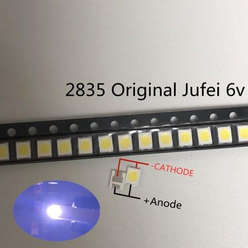 4000pcs/Lot Jufei 1W 2835 6V SMD LED 3528 106LM Cool white For TV/LCD Backlight Application