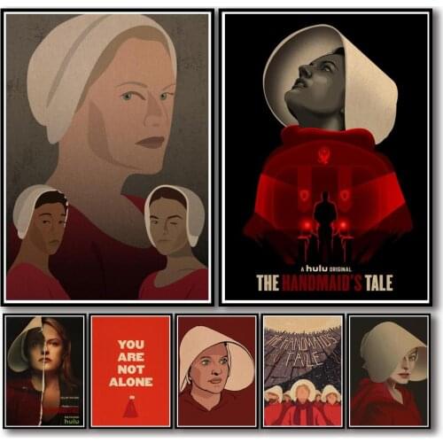 42 Designs Tv Show The Handmaids Tale Kraftpaper Poster Artwork Fancy Wall Sticker for Coffee House Bar