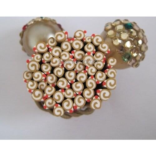 5pcs M-12 5mm Cute Cake Cane Fancy Nail Art Polymer Clay Cane Nail Art Decoration