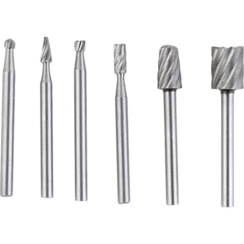 6pcs Professional HSS Rotary Grinding Bits Universal Drill Bits For For Bosch Mini Woodworking Wood Tool