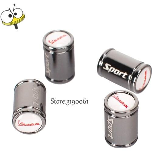 Car Styling Accessories 4 Pcs/set Auto Tire Valve Caps Metal For Vespa Logo For Vespa Gilera Derbi Moto Guzzi Aprilia