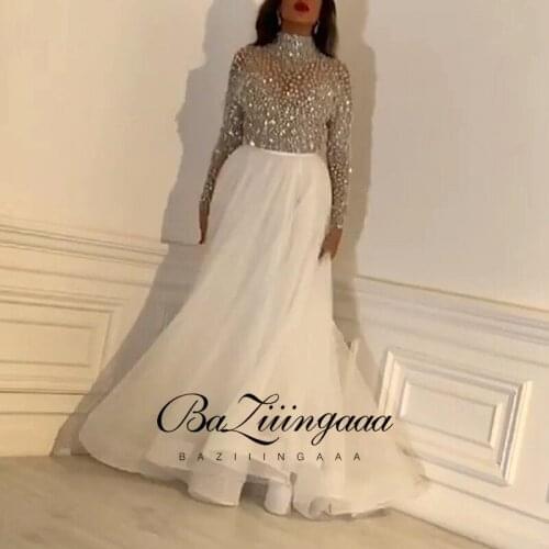 BAZIIINGAAA Luxury Woman Cocktail Dress Beaded Sequins Long Elegant Night Cocktail Party Formal Dresses for Wedding Plus Size