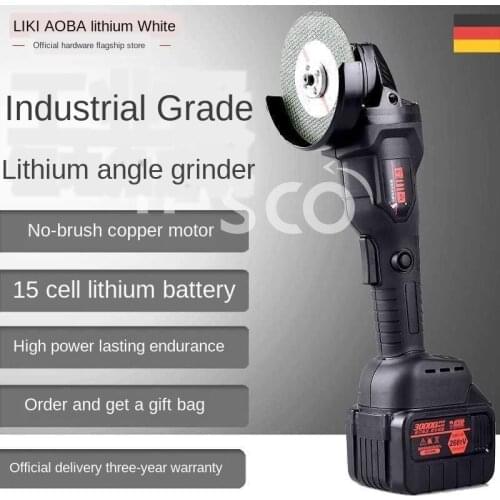 Brushless Angle Grinder Polishing Machine Cutting Machine Grinding Machine Lithium Battery Rechargeable Household Multi-Function
