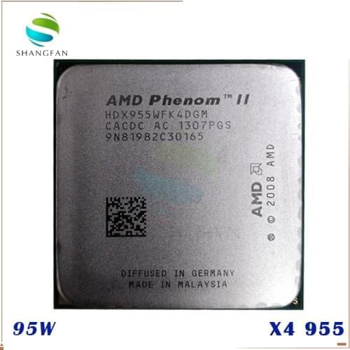 AMD Phenom II X4 955 95W Quad-Core DeskTop CPU HDX955WFK4DGM Socket AM3 938pin