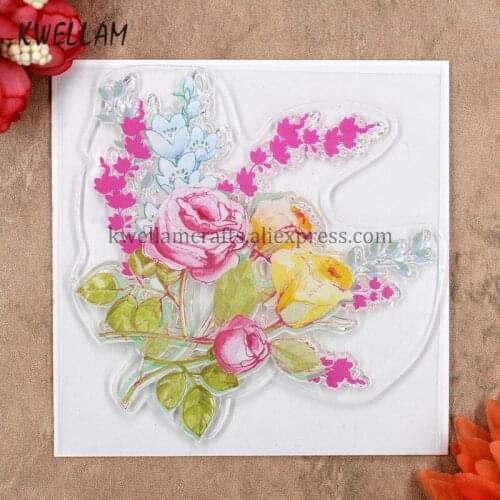 Flower Scrapbook DIY photo cards rubber stamp clear stamp transparent stamp 10x10cm KW8031528