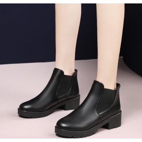 Spring and Autumn Women Martin Boots British Style Thick-soled Ladies Motorcycle Boots Fashion Women Platform Fashion Boots