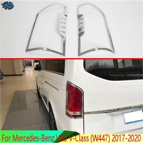 For Mercedes-Benz Vito (W447) V-Class 2017-2020 ABS Chrome Trim Tail Light Rear Back Frame Lamp Cover molding