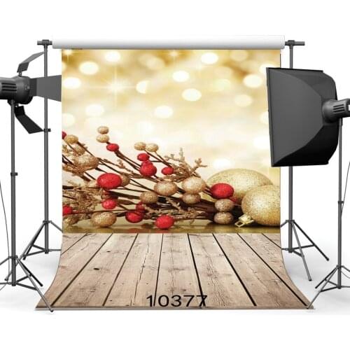 Photography Backdrops Bokeh Halos Christmas Balls Vintage Stripes Wood Floor Merry Christmas Portraits Background