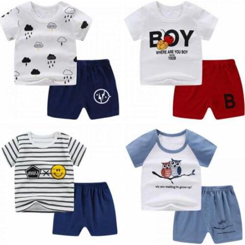 Summer Infant Newborn Baby Boy Clothes Children Clothing Set for Girls Kids T-Shirt Shorts 2PCS Outfits Cotton Casual Clothes