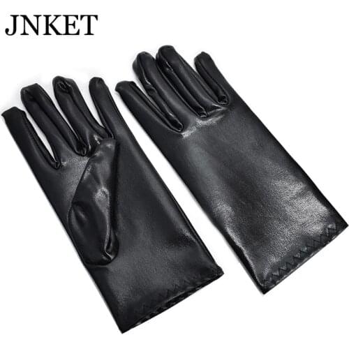 JNKET New Women Black Glove Full finger Gloves Nightclub Mittens Dancing Gloves
