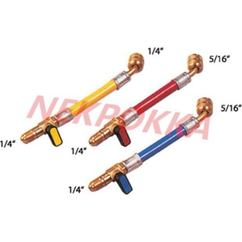 Free Shipping,valve with hose 1/4 SAE to connect on the filling hoses,1/4-1/4,1/4-5/16 Refrigerant filling control valve