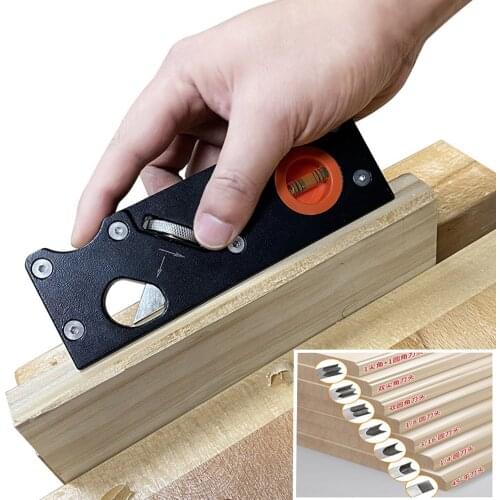 Edge Corner Plane 45 Degree Bevel Planer Chamfering Trimming Hand Planer Woodworking DIY Tool 7 Cutter head Optional