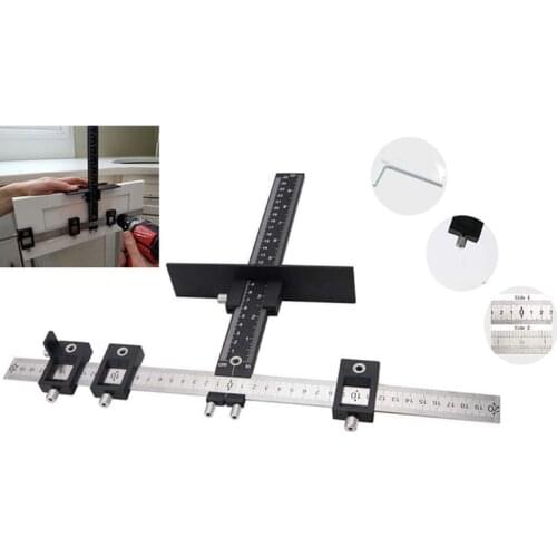 50LB Aluminum Alloy Multi-functional Furniture Cabinet Door Handle Punch Locator Woodworking Tool Locator Drill Bit Guide